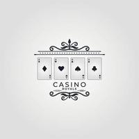 vectorlogo voor casino. vintage poker en casino set vector zwarte gokken emblemen, etiketten, insignes of logo's