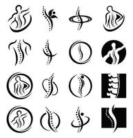 creatieve chiropractie wervelkolom concept logo ontwerpsjabloon vector