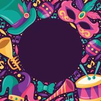 mardi gras muziek carnaval vector achtergrond