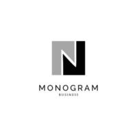beginletter n monogram logo ontwerp inspiratie vector