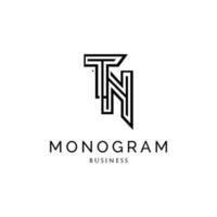 beginletter tn monogram logo ontwerp inspiratie vector