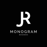 beginletter jr monogram logo ontwerp inspiratie vector