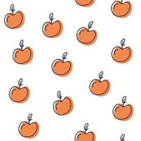 appels naadloze patroon. fruit achtergrond. zoet eten. perfect voor stof, print, textiel, wrapper. vector cartoon lijn illustratie.