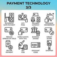 pictogrammen voor betalingstechnologie vector