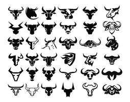 stier logo, silhouet van een stier, stier vector, buffel logo inspiratie vector