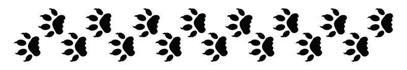 paw foot trail print van dier, verschillende dierlijke poot vector pictogram voorraadset.