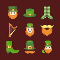 st.patrick's day kabouter icoon pakket vector