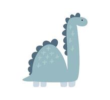 baby vector schattige hand getekende dinosaurus print. zoete coole dino-illustratie voor kinderkamer-t-shirt, kinderkledingjongen, uitnodiging, eenvoudig scandinavisch kinderontwerp