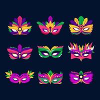 mardi gras festival masker icoon collectie vector