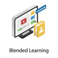 blended learning concepten vector