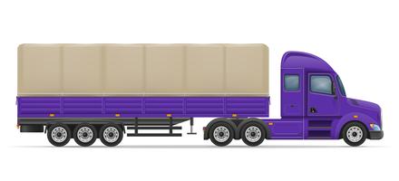 vrachtwagen oplegger voor transport van goederen vectorillustratie vector