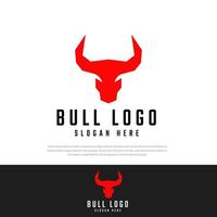 vectorillustratie van rode stier hoofd logo ontwerp, stier symbool vector
