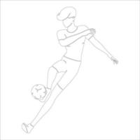 voetbal karakter schets illustratie op witte achtergrond. vector