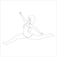 dame ballerina karakter schets illustratie op witte achtergrond. vector