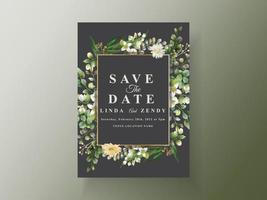 bruiloft uitnodigingskaart groen eucalyptus vector