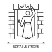 het lineaire pictogram van het paasbijbelverhaal. Hebreeuwse slavernij. oude egypte tien plagen. exodus boek bijbelverhaal. dunne lijn illustratie. vector geïsoleerde overzichtstekening. bewerkbare streek