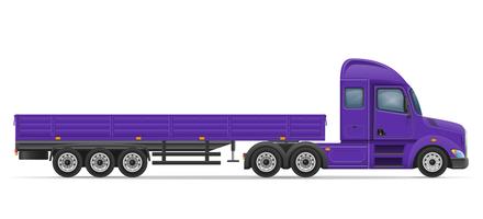 vrachtwagen oplegger voor transport van goederen vectorillustratie vector