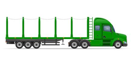 vrachtwagen oplegger voor transport van goederen vectorillustratie vector