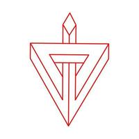 onmogelijke vormen, optische illusie, vector. logo. optisch kunstobject. geometrische figuren. vector