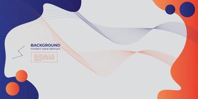 blauwe en oranje golf lijn abstracte achtergrond moderne hipster futuristische grafische vector