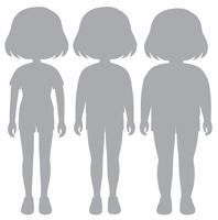 Een set van silhouet lichaam transformatie van het meisje vector