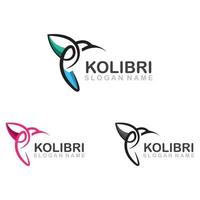 abstracte kleurrijke kolibrie colibri vogel logo lijn overzicht monoline vector