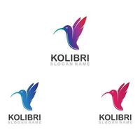 abstracte kleurrijke kolibrie colibri vogel logo lijn overzicht monoline vector