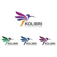 abstracte kleurrijke kolibrie colibri vogel logo lijn overzicht monoline vector