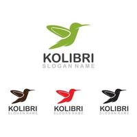 abstracte kleurrijke kolibrie colibri vogel logo lijn overzicht monoline vector