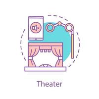 theater concept icoon. entertainment idee dunne lijn illustratie. bioscoop. vector geïsoleerde overzichtstekening