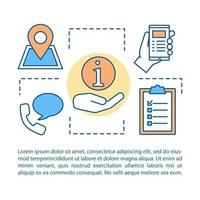 neem contact met ons op concept lineaire afbeelding. informatie Centrum. infocentrum. callcenter. hotline. artikel, brochure, tijdschriftpagina-indeling. dunne lijnpictogrammen met tekstvakken. vector geïsoleerde overzichtstekening