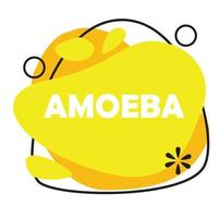 amoebe ontwerp geometrische abstracte gele kleur illustratie bewerkbare vloeibare vorm vector
