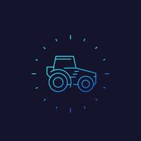 tractor, landbouwmotor lineaire pictogram vector