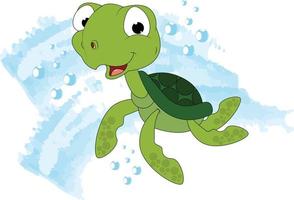schattige schildpad dierlijke cartoon vectorafbeelding vector