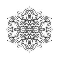 cirkelvormig patroon in de vorm van mandala voor henna mehndi tattoo-decoratie. decoratief ornament in etnische oosterse stijl. kleurboek pagina. vector