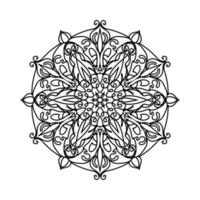 cirkelvormig patroon in de vorm van mandala voor henna mehndi tattoo-decoratie. decoratief ornament in etnische oosterse stijl. kleurboek pagina. vector