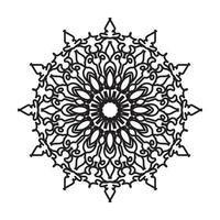 cirkelvormig patroon in de vorm van mandala voor henna mehndi tattoo-decoratie. decoratief ornament in etnische oosterse stijl. kleurboek pagina. vector