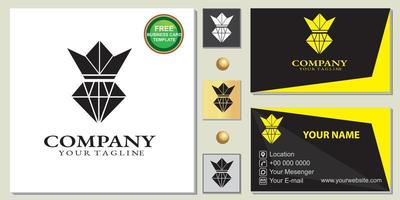 abstract koning diamant logo, eenvoudig, gratis premium visitekaartje sjabloon vector eps 10