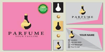 luxe elegant parfum logo, eenvoudig, gratis premium visitekaartje sjabloon vector eps 10