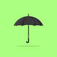zwarte paraplu cartoon stijl illustratie vector