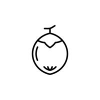 kokosnoot lijn pictogram, vector, illustratie, logo sjabloon. geschikt voor vele doeleinden. vector