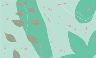 hedendaagse abstracte kunstposter. tropische groene abstracte achtergrond, met bladeren lijn en sporen. cool en modern patroon mint groene munt arctische violet wit en zacht roze vectorillustratie. vector