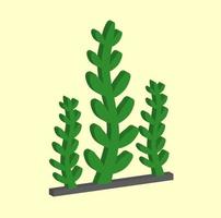 3D-vector pictogram groen blad zeewier, marien thema voor afbeelding decoratie eigendom vector