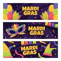 verzameling van mardi gras banner carnaval vector