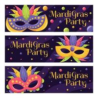 set maskerades en kralenbanners vector