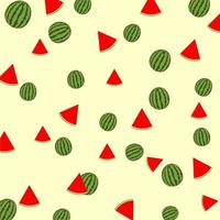 naadloos watermeloenpatroon. watermeloen achtergrond. voedselelement vector