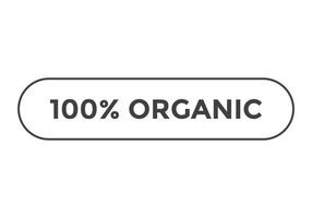 100 procent organische tekst label banner sjabloon web knoppictogram vector