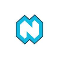 letter n logo blauwe kleur vector