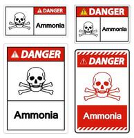 gevaar ammoniak symbool teken op witte achtergrond vector