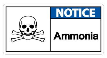 merk ammoniak symbool teken op witte achtergrond vector